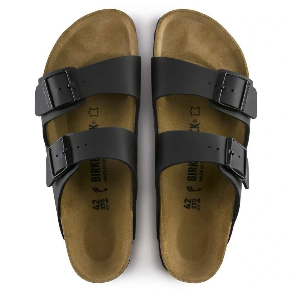 NWT NIB Birkenstock Arizona Sandals Black Unisex Medium Narrow Size 7W/5M/EU38